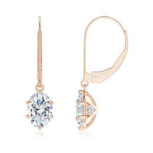 Lab-Grown Oval Diamond Leverback Drop Earrings