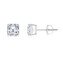 Lab-Grown Asscher-Cut Diamond Solitaire Stud Earrings