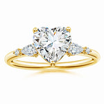 Load image into Gallery viewer, Prong-Set Heart-Shaped Lab-Grown Diamond Side Stone Engagement Ring
