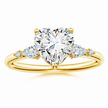 Prong-Set Heart-Shaped Lab-Grown Diamond Side Stone Engagement Ring