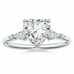 Load image into Gallery viewer, Prong-Set Heart-Shaped Lab-Grown Diamond Side Stone Engagement Ring
