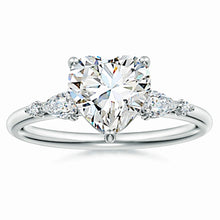 Prong-Set Heart-Shaped Lab-Grown Diamond Side Stone Engagement Ring
