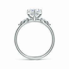 Prong-Set Heart-Shaped Lab-Grown Diamond Side Stone Engagement Ring