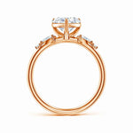 Load image into Gallery viewer, Prong-Set Heart-Shaped Lab-Grown Diamond Side Stone Engagement Ring
