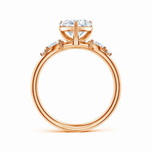 Prong-Set Heart-Shaped Lab-Grown Diamond Side Stone Engagement Ring