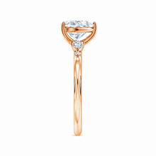 Prong-Set Heart-Shaped Lab-Grown Diamond Side Stone Engagement Ring