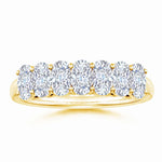 Load image into Gallery viewer, Lab-Grown Prong-Set Cushion Rectangular Diamond Seven Stone Wedding Ring
