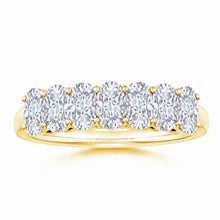 Lab-Grown Prong-Set Cushion Rectangular Diamond Seven Stone Wedding Ring