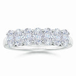 Load image into Gallery viewer, Lab-Grown Prong-Set Cushion Rectangular Diamond Seven Stone Wedding Ring
