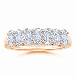 Load image into Gallery viewer, Lab-Grown Prong-Set Cushion Rectangular Diamond Seven Stone Wedding Ring
