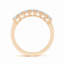 Lab-Grown Prong-Set Cushion Rectangular Diamond Seven Stone Wedding Ring