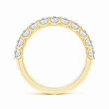 Lab-Grown Shared Prong-Set Princess-Cut Diamond Half Eternity Wedding Ring