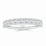 Load image into Gallery viewer, Lab-Grown Shared Prong-Set Princess-Cut Diamond Half Eternity Wedding Ring
