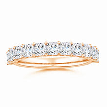 Lab-Grown Shared Prong-Set Princess-Cut Diamond Half Eternity Wedding Ring