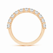 Lab-Grown Shared Prong-Set Princess-Cut Diamond Half Eternity Wedding Ring