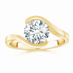 Load image into Gallery viewer, Lab-Grown Semi Bezel-Set Solitaire Round Diamond Bypass Ring
