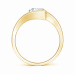 Load image into Gallery viewer, Lab-Grown Semi Bezel-Set Solitaire Round Diamond Bypass Ring
