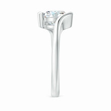 Lab-Grown Semi Bezel-Set Solitaire Round Diamond Bypass Ring