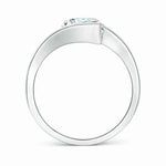 Load image into Gallery viewer, Lab-Grown Semi Bezel-Set Solitaire Round Diamond Bypass Ring
