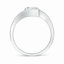 Lab-Grown Semi Bezel-Set Solitaire Round Diamond Bypass Ring