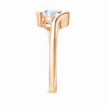 Load image into Gallery viewer, Lab-Grown Semi Bezel-Set Solitaire Round Diamond Bypass Ring
