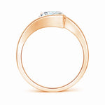Load image into Gallery viewer, Lab-Grown Semi Bezel-Set Solitaire Round Diamond Bypass Ring
