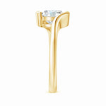 Load image into Gallery viewer, Lab-Grown Semi Bezel-Set Solitaire Round Diamond Bypass Ring

