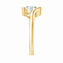 Lab-Grown Semi Bezel-Set Solitaire Round Diamond Bypass Ring