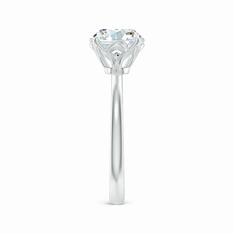 Solitaire Round Claw-Set Lab-Grown Diamond Classic Engagement Ring