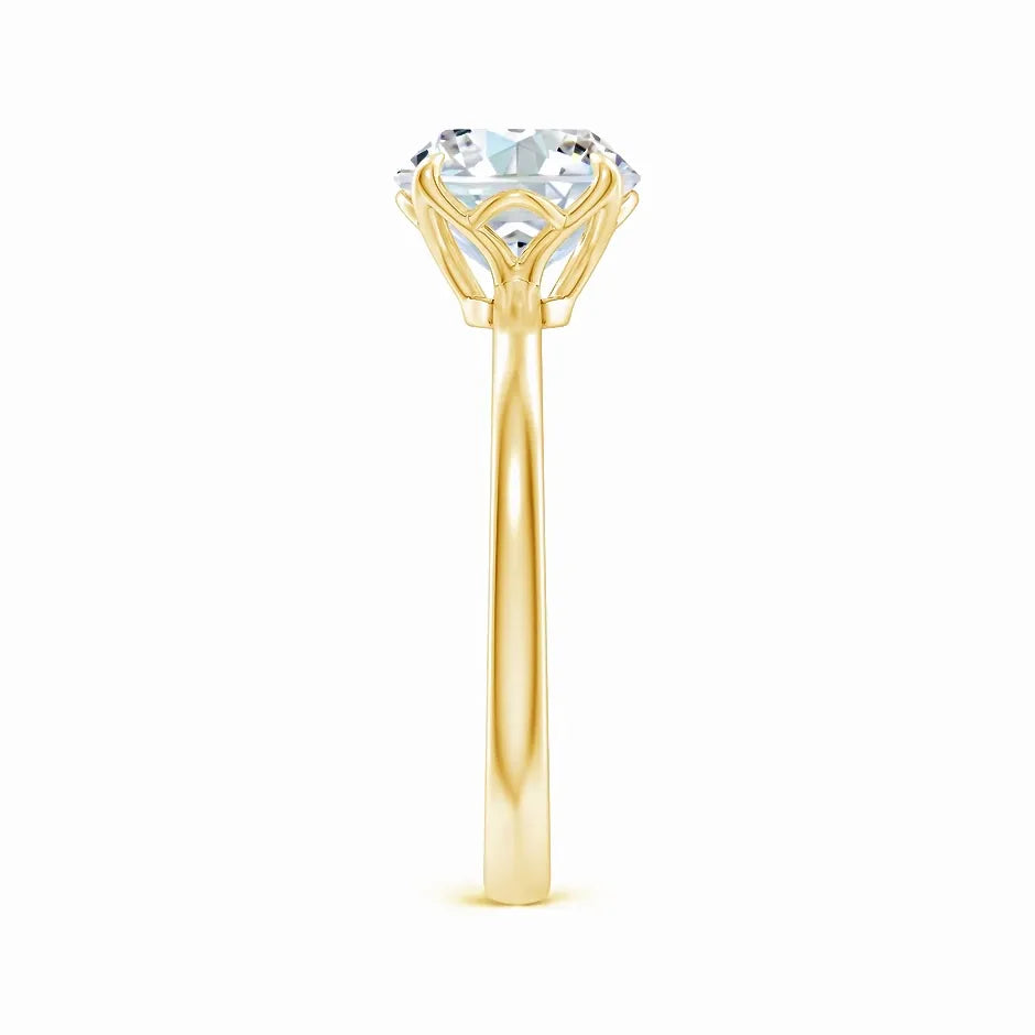 Solitaire Round Claw-Set Lab-Grown Diamond Classic Engagement Ring