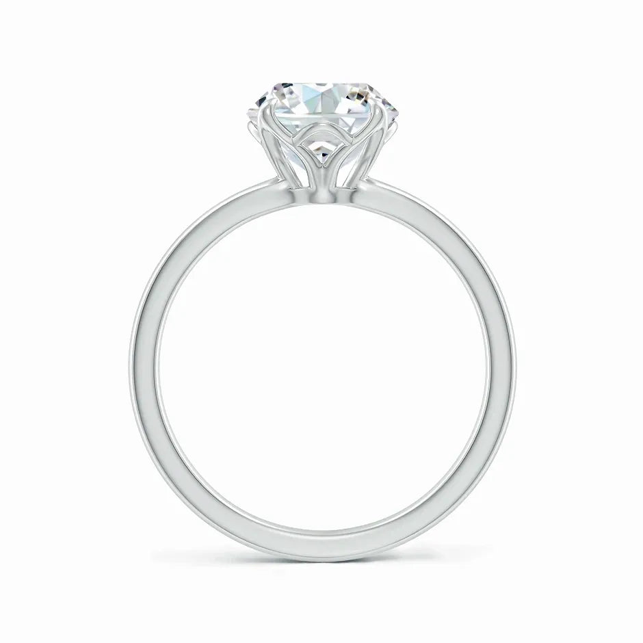 Solitaire Round Claw-Set Lab-Grown Diamond Classic Engagement Ring