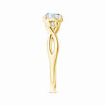 Load image into Gallery viewer, Lab-created nature-inspired diamond crossover ring with leaf motif
