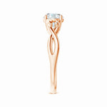 Load image into Gallery viewer, Lab-created nature-inspired diamond crossover ring with leaf motif
