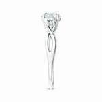 Load image into Gallery viewer, Lab-created nature-inspired diamond crossover ring with leaf motif
