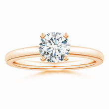 Lab Solitaire Round Diamond Tapered Setting Engagement Ring