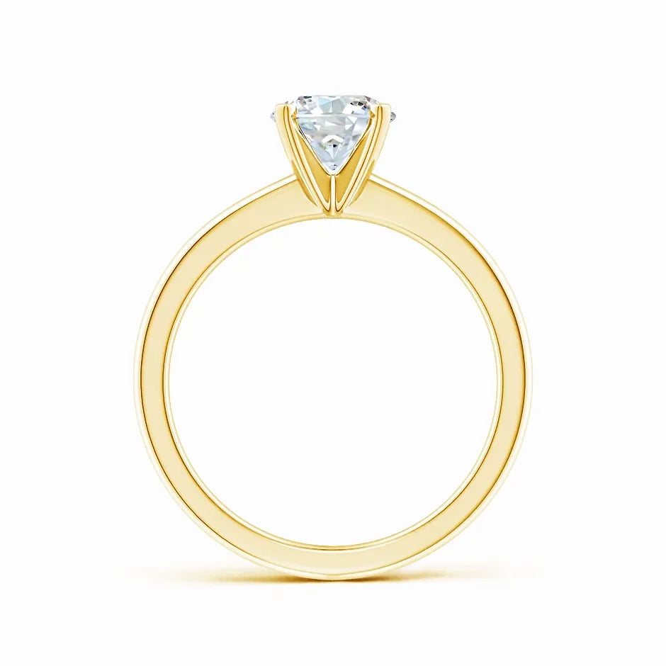 Lab Solitaire Round Diamond Tapered Setting Engagement Ring