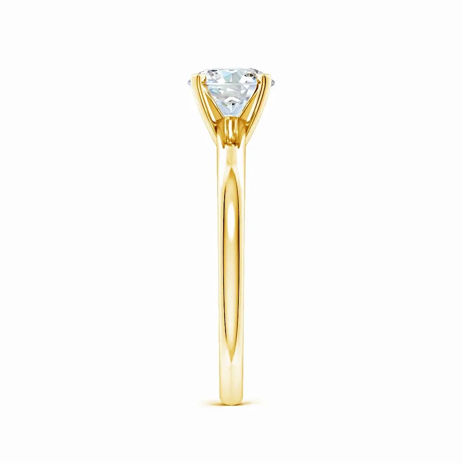 Lab Solitaire Round Diamond Tapered Setting Engagement Ring