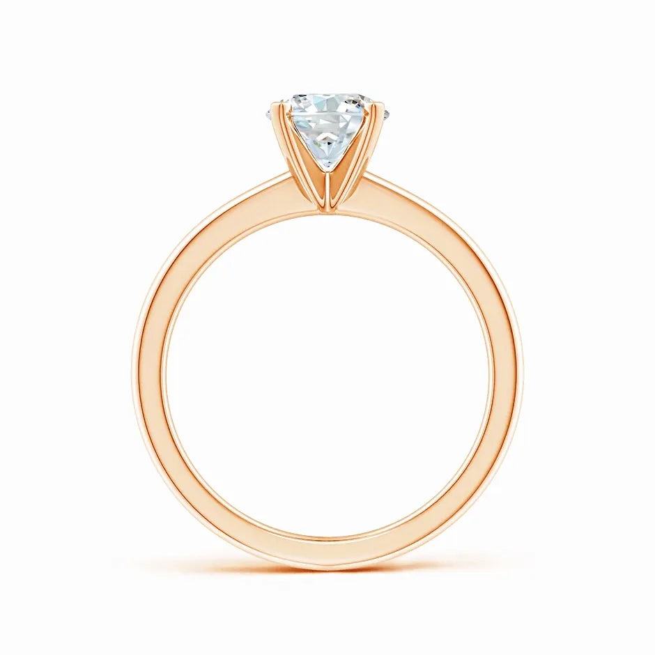 Lab Solitaire Round Diamond Tapered Setting Engagement Ring