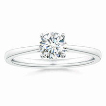 Prong Set Round Lab-Grown Diamond Reverse Tapered Setting Cathedral Engagement Ring
