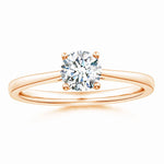 Load image into Gallery viewer, Prong Set Round Lab-Grown Diamond Reverse Tapered Setting Cathedral Engagement Ring
