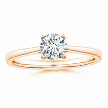 Prong Set Round Lab-Grown Diamond Reverse Tapered Setting Cathedral Engagement Ring