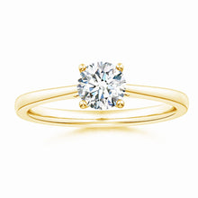 Prong Set Round Lab-Grown Diamond Reverse Tapered Setting Cathedral Engagement Ring