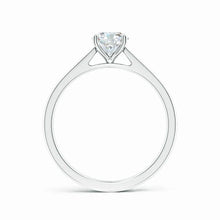 Prong Set Round Lab-Grown Diamond Reverse Tapered Setting Cathedral Engagement Ring