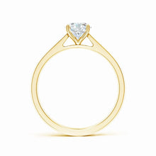 Prong Set Round Lab-Grown Diamond Reverse Tapered Setting Cathedral Engagement Ring