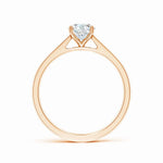 Load image into Gallery viewer, Prong Set Round Lab-Grown Diamond Reverse Tapered Setting Cathedral Engagement Ring
