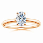 Load image into Gallery viewer, Lab-Grown Oval Diamond Solitaire Knife Edge Setting Engagement Ring
