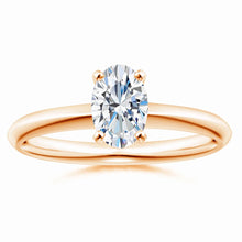 Lab-Grown Oval Diamond Solitaire Knife Edge Setting Engagement Ring