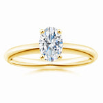 Load image into Gallery viewer, Lab-Grown Oval Diamond Solitaire Knife Edge Setting Engagement Ring
