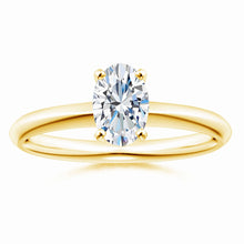 Lab-Grown Oval Diamond Solitaire Knife Edge Setting Engagement Ring