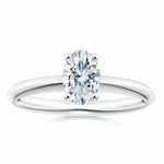 Load image into Gallery viewer, Lab-Grown Oval Diamond Solitaire Knife Edge Setting Engagement Ring
